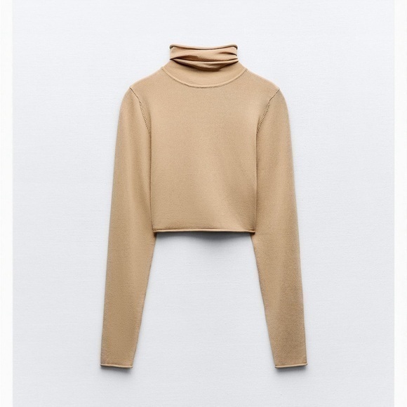 ZARA Shimmer knit sweater golden tone - Picture 1 of 6